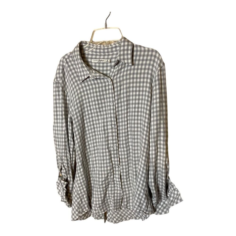 Jachs Girlfriend Chek Pattern Button Up Size M - image 1